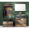 Irwin  garderobe opstelling D, grijs Matera decor, Old Wood decor.