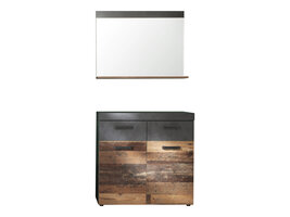 Irwin  garderobe opstelling F, grijs Matera decor, Old Wood decor.