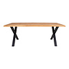 Tony eethoek , 1 eetkamertafel en 6 eetkamerstoelen, eik en zwart.