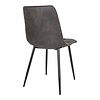 Tony eethoek , 1 eetkamertafel en 6 eetkamerstoelen, donker grijs en eik.
