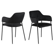 Lisa eetkamerstoel met armleuningen zwart.