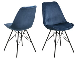 Erin eetkamerstoel blauw.