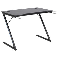 Trops bureau voor gaming met bekerhouder zwart.