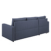 Sander slaapbank met chaise longue, opbergruimte en uittrek blauw.