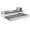 Vicki bed 90x200 cm met extra bed wit gelakt.