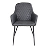 Tony eethoek , 1 eettafel en 6 stoelen donker grijs en eik.