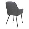 Tony eethoek , 1 eettafel en 6 stoelen donker grijs en eik.