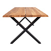 Tony eethoek , 1 eettafel en 6 stoelen geel en eik.
