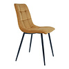 Tony eethoek , 1 eettafel en 6 stoelen geel en eik.