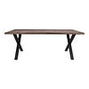 Tony eethoek , 1 eettafel en 6 stoelen geel en eik.