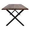 Tony eethoek , 1 eettafel en 6 stoelen geel en eik.
