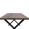 Tony eethoek , 1 eettafel en 6 stoelen geel en eik.
