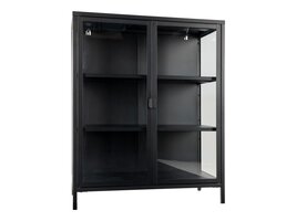Brisbane vitrinekast hoogte 101,5 cm, zwart.