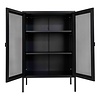 Melbourne vitrinekast met gaasdeuren, zwart.