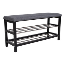 Paige bank met kussen en 2 planken grijs.