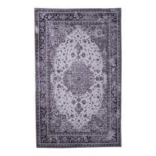 Hawai vloerkleed 160x230 cm zwart en wit.