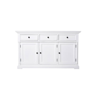 Provence dressoir met 3 deuren en 3 laden, wit.