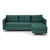 Mars bank BA1, chaise longue rechts of links gedraaid in velour groen.