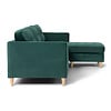 Mars bank BA1, chaise longue rechts of links gedraaid in velour groen.