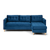 Mars bank BA2, chaise longue naar rechts of links gedraaid in velour blauw.