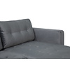 Mars bank BA3, chaise longue naar rechts of links gedraaid in velour grijs.