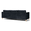 Mars bank BA4, chaise longue naar rechts of links gedraaid in velour zwart.