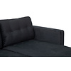 Mars bank BA4, chaise longue naar rechts of links gedraaid in velour zwart.