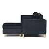 Mars bank BA4, chaise longue naar rechts of links gedraaid in velour zwart.