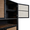 NordicRattan vitrinekast , kast hoog met 1 plank en 4 deuren, naturel.