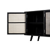 NordicMindiRattan TV-meubel met 3 deuren, zwart.