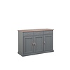 Luzerna dressoir met 3 deuren en 3 laden grijs, bruin.