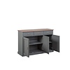 Luzerna dressoir met 3 deuren en 3 laden grijs, bruin.