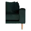 Lido Chaise longue bank links gedraaid velours incl. 4 sierkussens, groen.