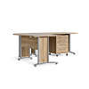 Prisme Hoekbureau 304 met verrijdbaar onderstel, eiken decor