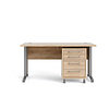 Prisme Bureau met verrijdbaar onderstel, eiken decor