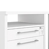 Prisme Hoekbureau met 1 plank en 3 laden, wit, grijs