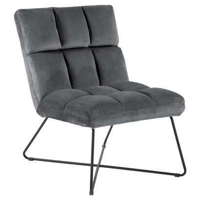 Alice fauteuil , ligstoel velours grijs.