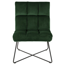 Alice fauteuil , ligstoel velours groen.