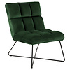 Alice fauteuil , ligstoel velours groen.