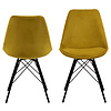 Eris eetkamerstoel fluweel geel.