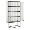Sea vitrinekast A, 2 glazen deuren en 4 legplanken zwart.