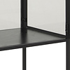 Sea vitrinekast A, 2 glazen deuren en 4 legplanken zwart.