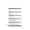 ebuy24 Nada kommode hoog met 5 lades, betondecor/wit hoogglans.