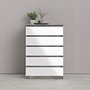 ebuy24 Nada kommode hoog met 5 lades, betondecor/wit hoogglans.