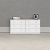 ebuy24 Maria kommode breed met 6 lades, wit.