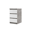 ebuy24 Nada kommode laag en smal 3 lades, betondecor/wit hoogglans.