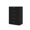 ebuy24 Petra kommode met 5 lades, matzwart.