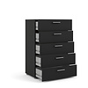 ebuy24 Petra kommode met 5 lades, matzwart.