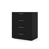 ebuy24 Petra kommode met 4 lades, matzwart.