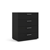 ebuy24 Petra kommode met 4 lades, matzwart.